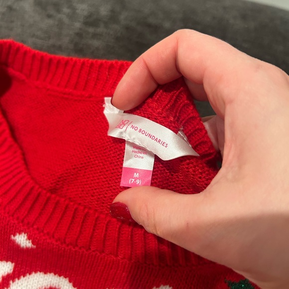 Santa’s Favorite Red Sparkly Reindeer Christmas Sweater Medium - Picture 2 of 3